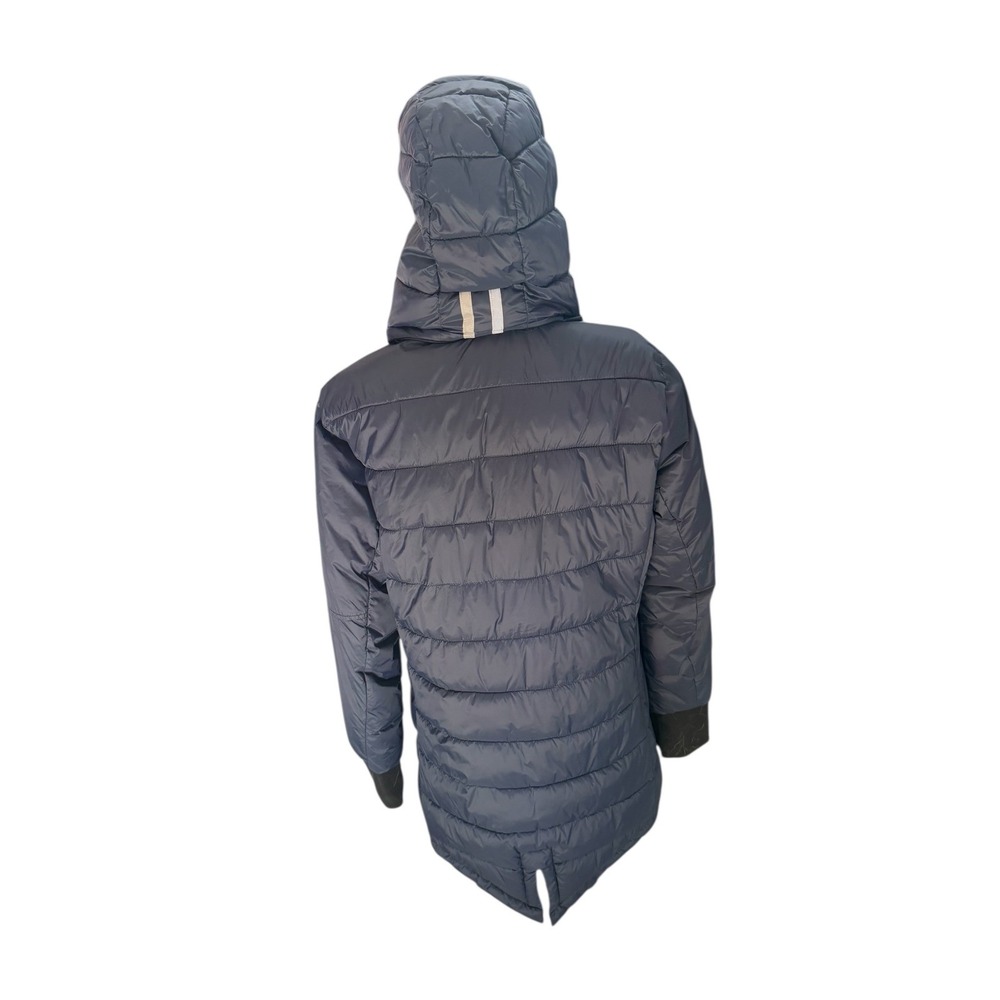 SOLD SWISS+TECH Women's Navy Blue Quilted Hooded Puffer Zip Up Jacket Size M - Picture 2 of 7